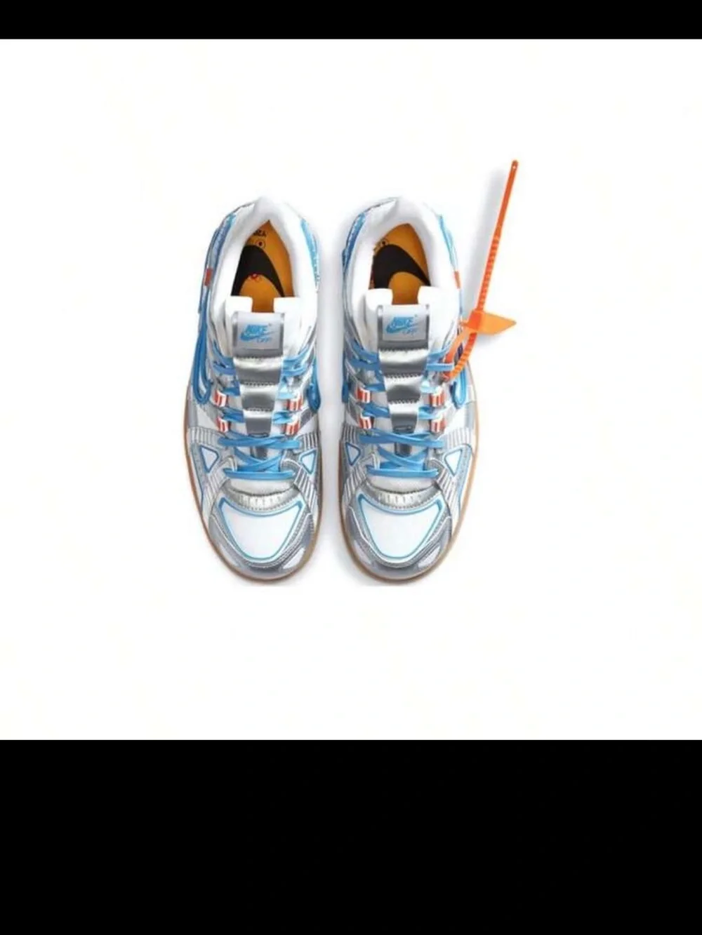 Nike Silver, Light Blue & Orange Low-Top Sneakers